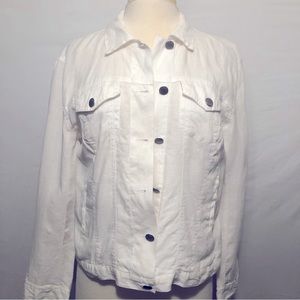 Vince Camuto 100% Linen White Lightweight Jacket Size S